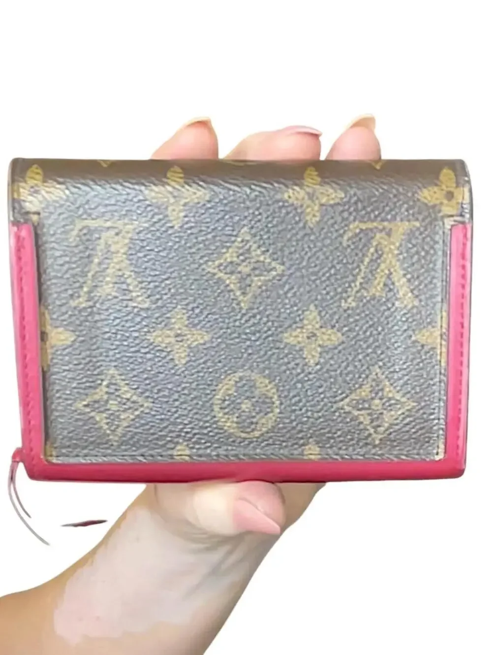 Louis Vuitton Portefeuille Flore Compact Monogram Fuchsia Pink Flower Wallet